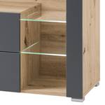 Tv-meubel Ibingen I inclusief verlichting - Artisan eikenhouten look/grijs