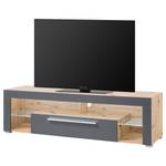 Tv-meubel Ibingen II inclusief verlichting - Artisan eikenhouten look/grijs