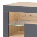 Tv-meubel Ibingen II inclusief verlichting - Artisan eikenhouten look/grijs