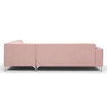 Ecksofa Stunz Webstoff - Babyrosa - Ecke davorstehend rechts