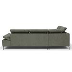 Ecksofa Leura Antiklederlook - Grau - Ottomane davorstehend links