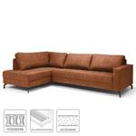 Ecksofa Warners Antiklederlook - Cognac - Ottomane davorstehend links