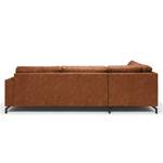 Ecksofa Warners Antiklederlook - Cognac - Ottomane davorstehend links