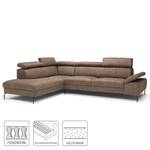 Ecksofa Leura Antiklederlook - Muskat - Ottomane davorstehend links