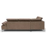 Ecksofa Leura Antiklederlook - Muskat - Ottomane davorstehend links