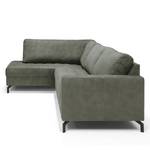 Ecksofa Warners Antiklederlook - Grau - Ottomane davorstehend links