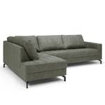 Ecksofa Warners Antiklederlook - Grau - Ottomane davorstehend links