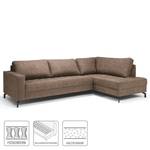 Ecksofa Warners Antiklederlook - Muskat - Ottomane davorstehend rechts