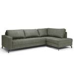 Ecksofa Warners Antiklederlook - Grau - Ottomane davorstehend rechts