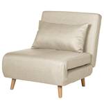 Slaapfauteuil ELANDS geweven stof - Geweven stof Nims: Cappuccino - Licht beukenhout