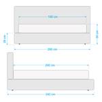 Boxspring Crush geweven stof - Antraciet - 180 x 200cm - H3 medium