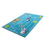 Kindervloerkleed Small & Hungry geweven stof - turquoise - 120 x 180 cm