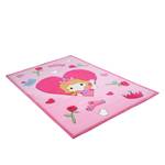 Kindervloerkleed Little Princess geweven stof - roze - 100 x 160 cm