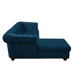 Ecksofa Torquay II Samt - Marineblau - Ottomane davorstehend links