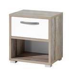 Table de chevet Moon Gris - Blanc - Bois manufacturé - 49 x 52 x 41 cm