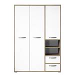 Kinderkleiderschrank Moon Grau - Weiß - Holzwerkstoff - 138 x 201 x 57 cm