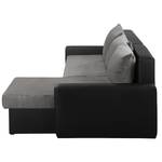 Canapé d’angle Kardinya Imitation cuir / Microfibre - Noir / Nickel - Méridienne courte à droite (vue de face)