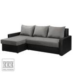 Ecksofa Kardinya Kunstleder / Microfaser - Schwarz / Nickel - Longchair davorstehend links