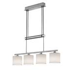 Hanglamp Garda I textielmix/nikkel - 4 lichtbronnen - Wit