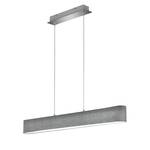 LED-Pendelleuchte Lugano Mischgewebe / Nickel - 1-flammig - Grau