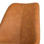 Chaises Gina VII (lot de 2) Imitation cuir / Métal - Cognac vintage / Noir