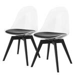 Chaises Bonni (lot de 2) Matière plastique / Chêne massif - Transparent / Noir