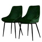 Gestoffeerde stoelen Lex (set van 2) fluweel/ijzer - zwart - Groen
