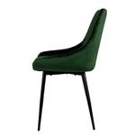 Chaises capitonnées Lex (lot de 2) Velours / Fer - Noir - Vert