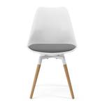 Chaises Gina III (lot de 2) Matière plastique / Chêne massif - Blanc / Chêne