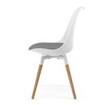 Chaises Gina III (lot de 2) Matière plastique / Chêne massif - Blanc / Chêne