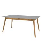 Eettafel Dot III deels massief eikenhout - Grijs/Eikenhouten