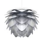 Suspension Silvia Aluminium / Matière plastique - 1 ampoule - Blanc / Argenté - Diamètre : 34 cm