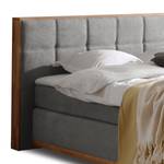 Boxspringbett Levana Webstoff - Eiche - Grau - 180 x 200cm - H3