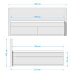 Boxspring Levana geweven stof/deels massief beukenhout - Grijs - 200 x 200cm - H3 medium