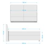 Boxspring Passion geweven stof - Grijs - 140 x 200cm - H2 zacht