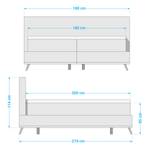 Boxspring Veneto geweven stof - Ijsblauw - 180 x 200cm - Tweepersoonsmatras H2/H3