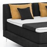 Boxspringbett Veneto Webstoff - Schwarz - 160 x 200cm - Doppelmatratze H2/H3