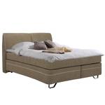 Boxspring Passion geweven stof - Latte Macchiattokleurig - 180 x 200cm - Tweepersoonsmatras H2/H3