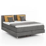 Lit boxspring Veneto Tissu - Anthracite clair - 160 x 200cm - D2 souple