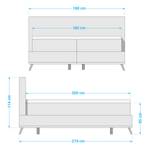 Boxspring Veneto geweven stof - Licht antracietkleurig - 160 x 200cm - H2 zacht