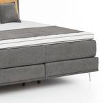 Boxspringbett Veneto Webstoff - Hellanthrazit - 180 x 200cm - Doppelmatratze H2/H3