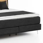 Lit boxspring Veneto Tissu - Noir - 160 x 200cm - D2 souple