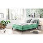 Boxspring Orta geweven stof in fluwelen look - Turquoise - 160 x 200cm - H2 zacht