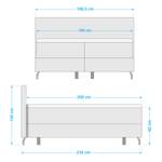 Boxspring Orta geweven stof in fluwelen look - Turquoise - 160 x 200cm - H2 zacht