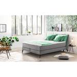 Boxspringbett Orta Webstoff in Samtoptik - Kies - 180 x 200cm - H3