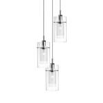 Hanglamp Duo II transparant glas/staal - 3 lichtbronnen