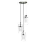 Hanglamp Duo II transparant glas/staal - 3 lichtbronnen