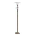 Staande lamp Zanzibar melkglas/staal - 1 lichtbron