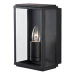 Wandlamp Box transparant glas/roestvrij staal - 1 lichtbron - Zwart
