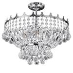Plafondlamp Versailles kristalglas/staal - 5 lichtbronnen